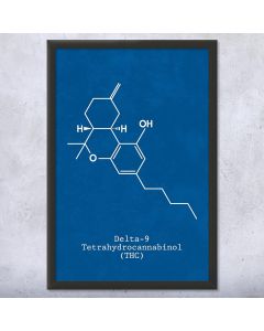 Delta-9 THC Molecule Framed Print