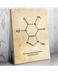 Caffeine Molecule Canvas Science Art Print