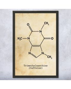 Caffeine Molecule Framed Print