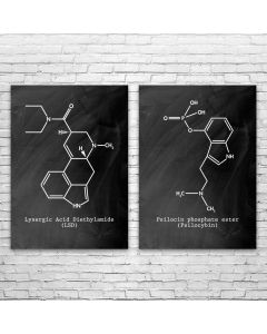 Psychedelic Molecule Prints Set of 2