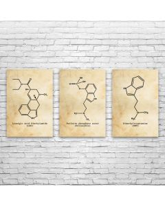 Psychedelic Molecule Posters Set of 3