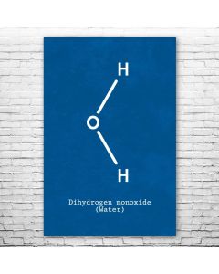 Water H2O Molecule Poster Print