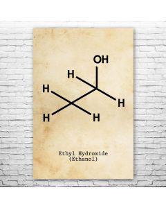 Ethanol Alcohol Molecule Poster Print