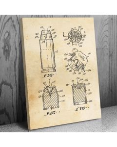 Full Metal Jacket Hollow Point Bullet Canvas Patent Art Print