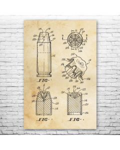 Hollow Point Bullet Patent Print Poster