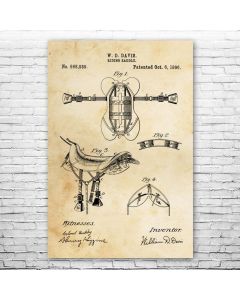 Horse Riding Saddle Poster Patent Print