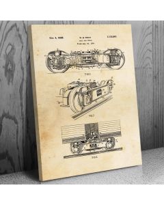 Train Rail Car Truck Patent Canvas Print