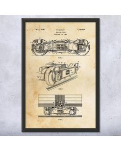 Train Rail Car Truck Patent Framed Print