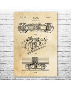 Train Rail Car Truck Patent Print Poster