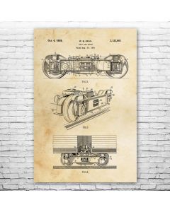 Train Rail Car Truck Poster Patent Print
