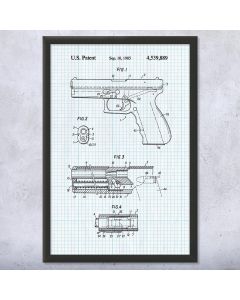 Automatic Pistol Framed Patent Print
