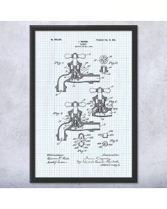 Water Faucet Patent Framed Print