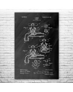 Water Faucet Patent Print Poster