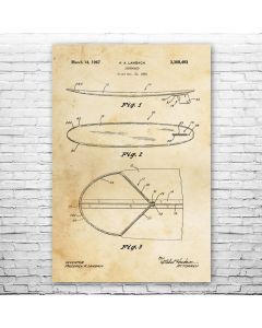 Surfboard Patent Print Poster