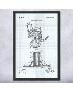 Koken Barber Chair Framed Patent Print