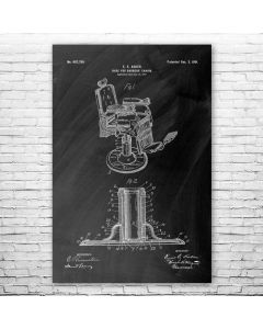 Koken Barber Chair Patent Print Poster