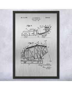 Cement Mixer Truck Framed Patent Print