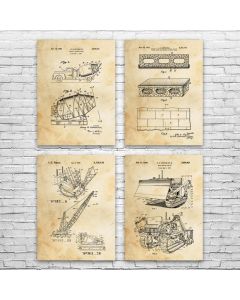 Construction Patent Posters Set of 4