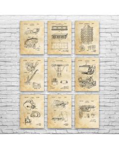 Building Construction Patent Posters Set of 9