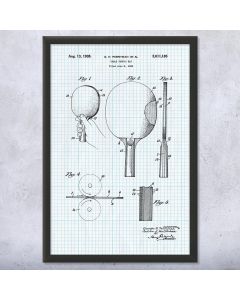 Table Tennis Paddle Framed Patent Print