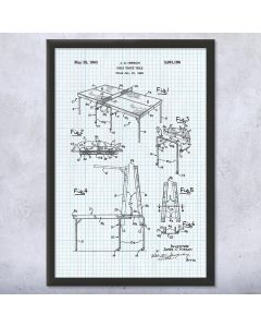 Ping Pong Table Framed Patent Print
