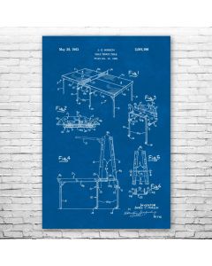 Ping Pong Table Poster Patent Print