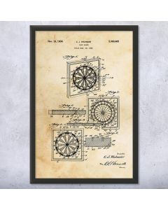 Dart Board Framed Patent Print
