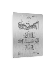 Roller Coaster Patent Metal Print