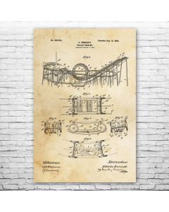 Roller Coaster Poster Patent Print