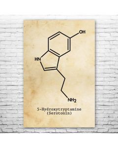Serotonin Molecule Poster Patent Print