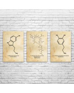 Neurotransmitter Molecules Posters Set of 3