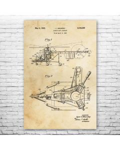Sikorsky Helicopter Patent Print Poster