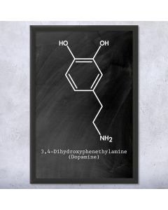 Dopamine Molecule Framed Patent Print