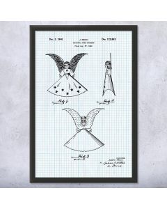 Christmas Tree Angel Framed Patent Art Print Gift