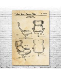 Lounge Chair Patent Print Poster