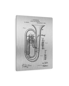 Concert Tuba Patent Metal Print