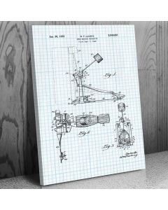 Kick Bass Drum Pedal Canvas Patent Art Print