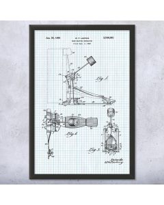 Bass Drum Pedal Framed Patent Print