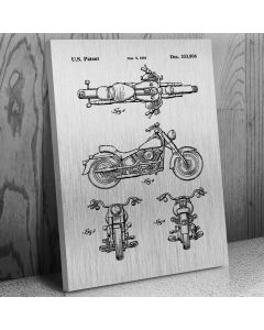 Harley Davidson Super Glide Motorcycle Canvas Patent Art Print