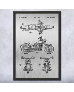 Super Glide Motorcycle Framed Patent Print