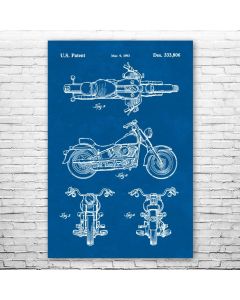 Super Glide Motorcycle Poster Patent Print