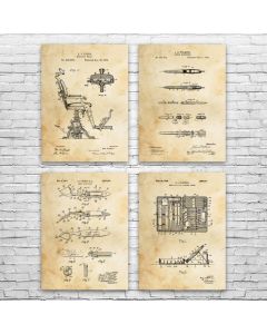 Dentist Patent Posters Set of 4