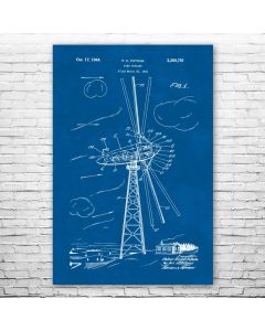 Wind Turbine Poster Patent Print