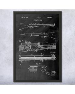 M1 Garand Rifle WW2 Framed Patent Print