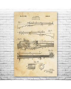 M1 Garand Rifle WW2 Patent Print Poster