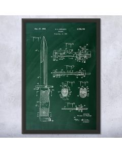 Rifle Bayonet Framed Patent Print