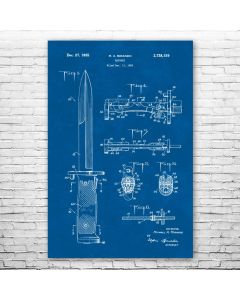 Rifle Bayonet Patent Print Poster