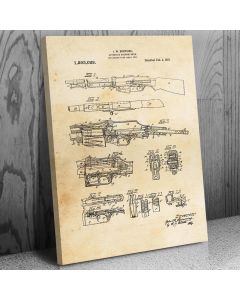 Browning Automatic Rifle Canvas Patent Art Print