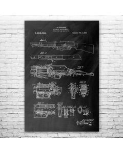Browning Automatic Rifle Patent Print Poster