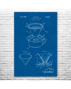 Pour Over Coffee Patent Print Poster